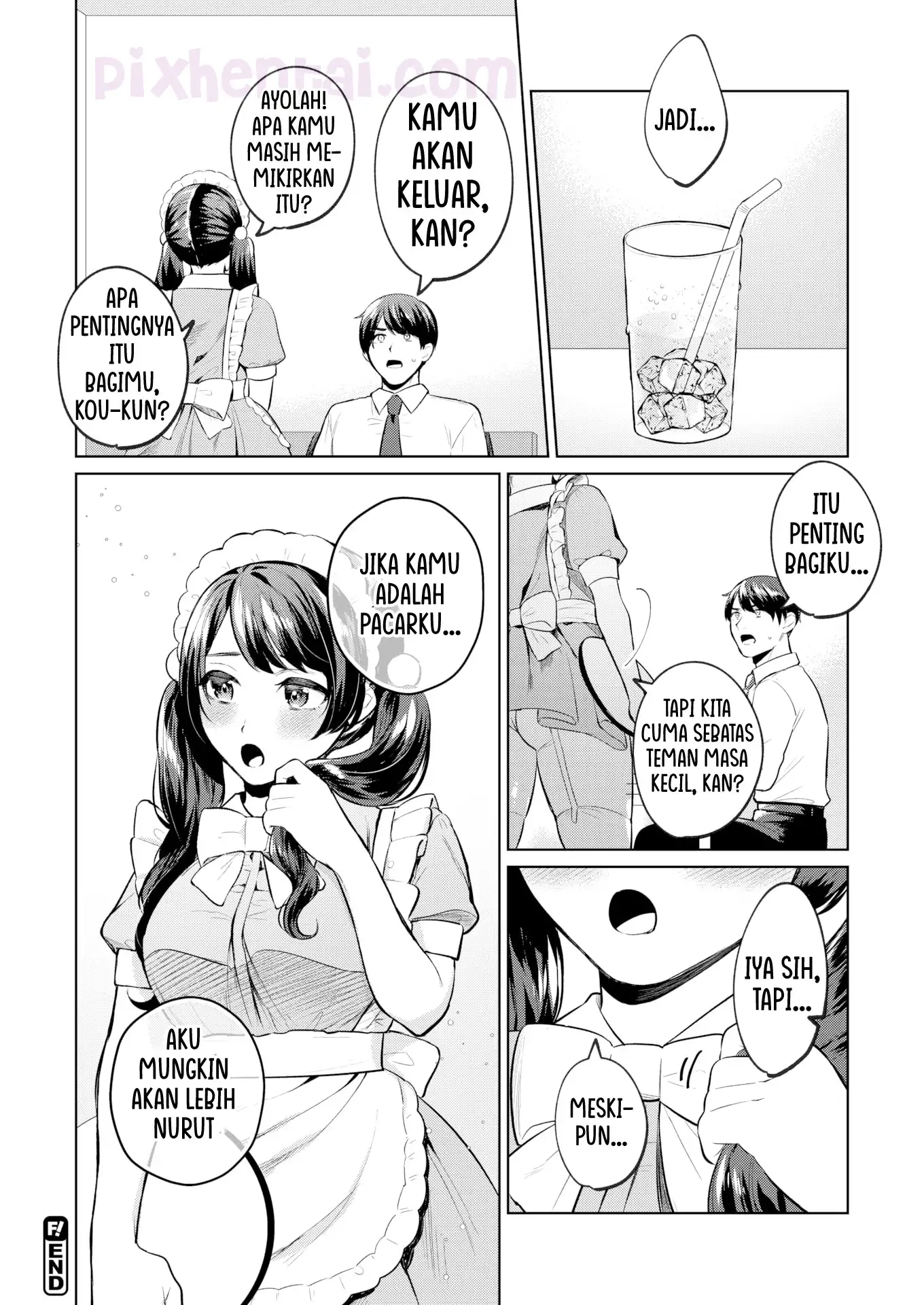 Komik hentai xxx manga sex bokep Careful of Maid Cafes Where Touching is OK 24